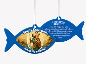 Zawieszka samochodowa, Św. Krzysztofie, módl się za nami 