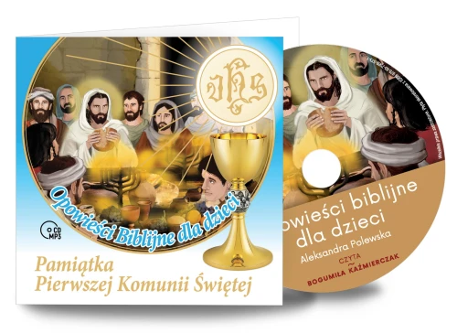 Pamiątka I komunii świętej z audiobookiem Opowieści biblijne dla dzieci