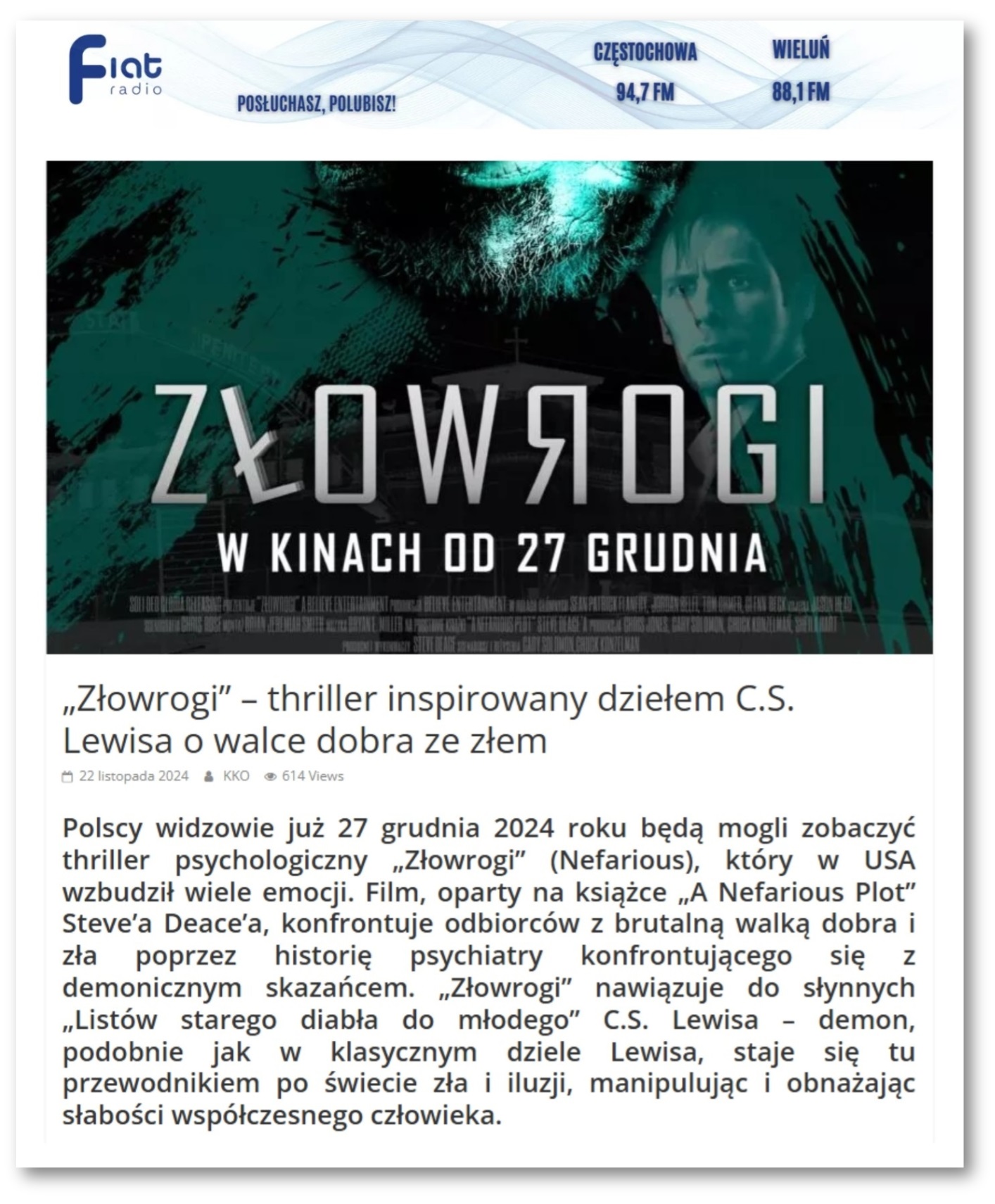 Recenzja filmu "Złowrogi".